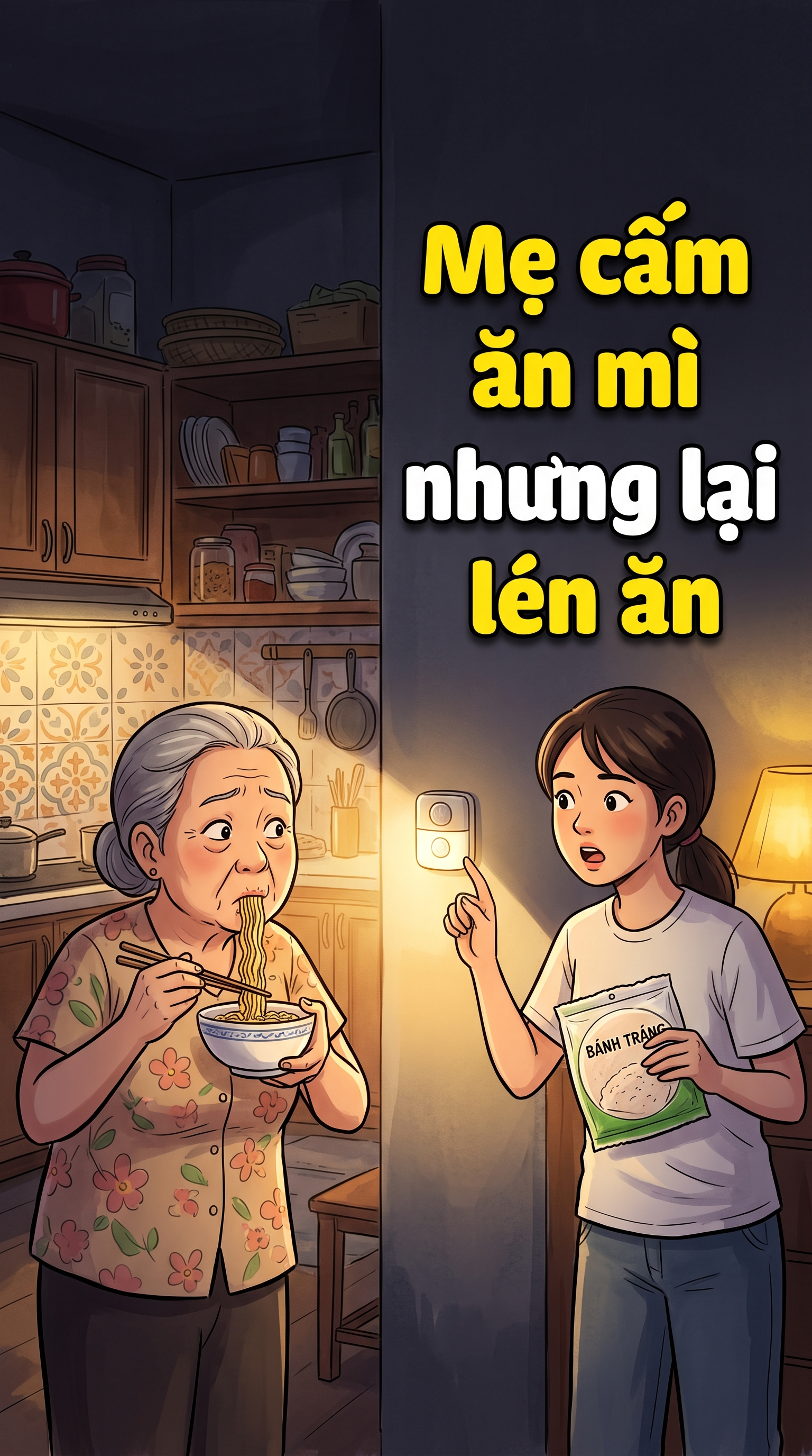 Mẹ cấm ăn mì nhưng lại lén ăn | Mẹ Chồng Nàng Dâu